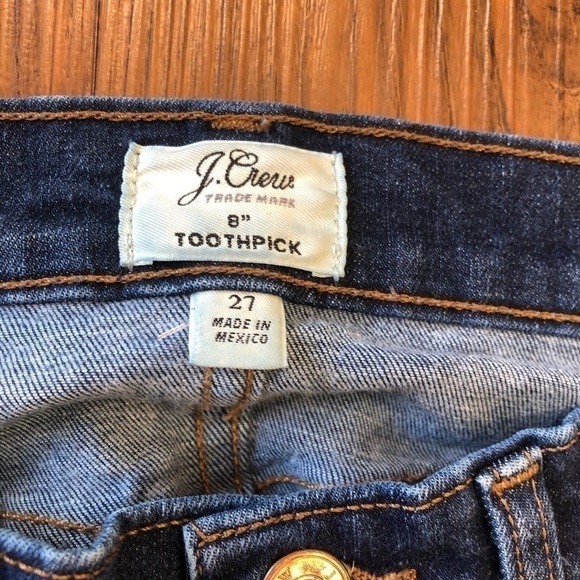 𝅺j. Crew Toothpick 8” Rise Jeans Size 27 - Picture 5 of 14
